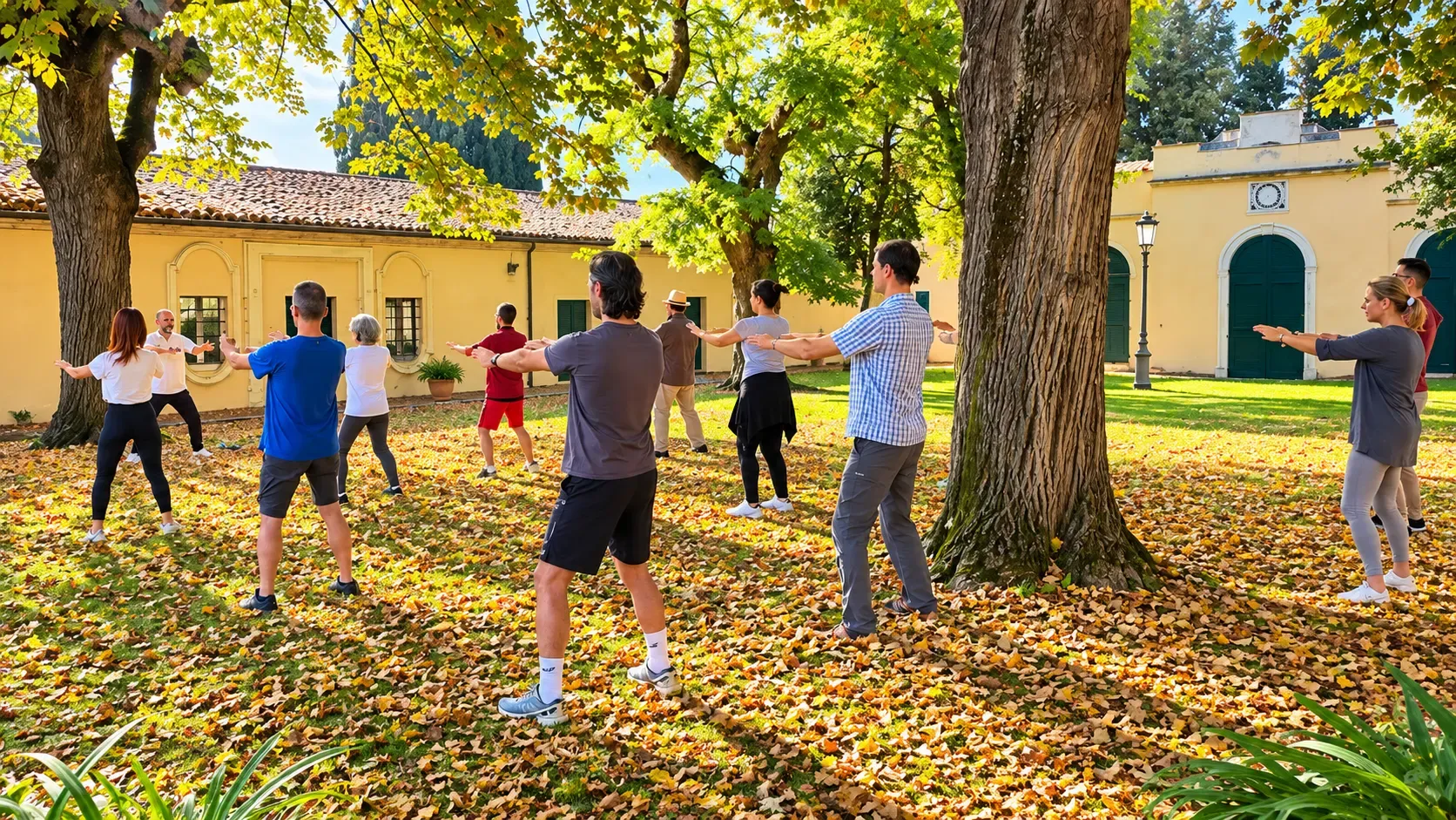 Qigong techniques practised in a group